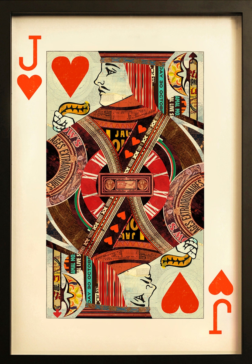 MP174 Jack of Hearts Playing Card Collage Wall Art Jack of Hearts Playing Card Collage Wall Art