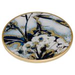 Circular Coasters White Flower Design