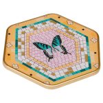 Hexagonal Coaster With Butterfly Design