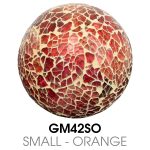 Small Mosaic Glass Ball - Orange / Pink