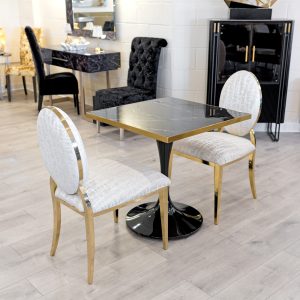 Black Ceramic 70cm Square Table Top in our Showroom