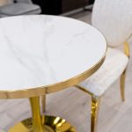 White Ceramic 70cm Round Table Top in our Showroom Close Up
