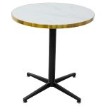 White Ceramic Round Table Top on Table base