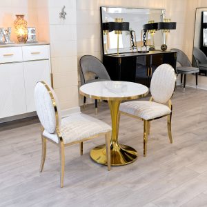 White Ceramic 70cm Round Table Top in our Showroom