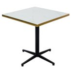 White Ceramic Square Table Top on Table base