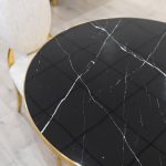 Black Ceramic 80cm Round Table Top in our Showroom Close Up