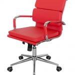 Red Faux Leather Office Chair
