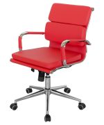 Red Faux Leather Office Chair
