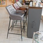 Grey Felicity Bar Stool in our Showroom