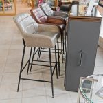Taupe Felicity Bar Stool in our Showroom