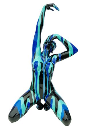 Black and Blue Yoga Lady Sculpture