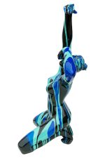 Black and Blue Yoga Lady Sculpture - Left Side