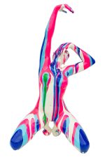 Pink and Blue Yoga Lady Sculpture