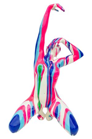 Pink and Blue Yoga Lady Sculpture