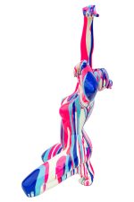 Pink and Blue Yoga Lady Sculpture - Left Side