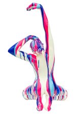 Pink and Blue Yoga Lady Sculpture - Back