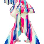 Pink and Blue Kneeling Yoga Lady Sculpture