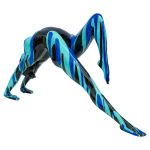 Amorous Black and Blue Stretching Yoga Lady Sculpture - Image 5