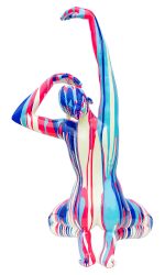 Large Pink and Blue Yoga Lady Sculpture - Back
