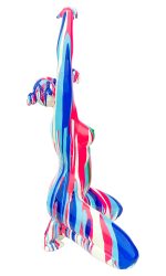 Large Pink and Blue Yoga Lady Sculpture - Right Side