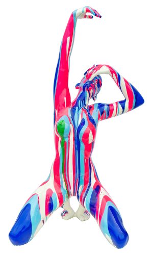 Large Pink and Blue Yoga Lady Sculpture