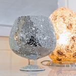 Mosaic Glass Mirrored Hurricane Vase Close Up