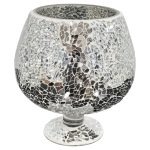 Mosaic Glass Mirrored Hurricane Vase