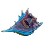 Glass Blue and Purple Seashell - Back