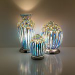 Mosaic Glass Vase Lamp - Art Deco Blue - Image 4