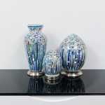 Mosaic Glass Vase Lamp - Art Deco Blue - Image 3
