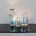 Mosaic Glass Vase Lamp - Art Deco Blue - Image 2