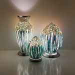 Mosaic Glass Vase Lamp - Art Deco Green - Image 4