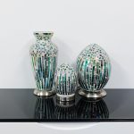 Mosaic Glass Vase Lamp - Art Deco Green - Image 3