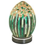 Mini Mosaic Glass Egg Lamp - Green Deco
