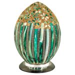 Mosaic Glass Egg Lamp - Green Deco