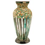 Mosaic Glass Vase Lamp - Green Deco