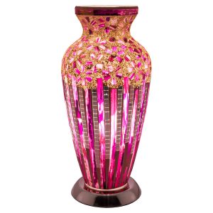 Mosaic Glass Vase Lamp - Rose Deco