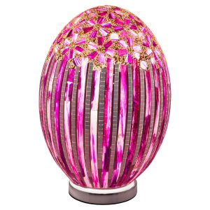 Mosaic Glass Large Egg Lamp - Rose Deco