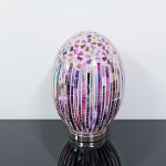Mosaic Glass Large Egg Lamp - Rose Deco - Turned Off