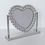Glass Crystal Heart Light Up Mirror - Turned Off