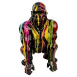 Painted Black Gorilla Statuette - Image 3