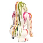 Painted White Gorilla Statuette - Image 5