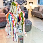 Painted White Gorilla Statuette - Image 2