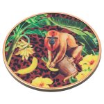 Coasters Circular Golden Monkey Design - Set of 4 - Image 3