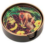 Coasters Circular Golden Monkey Design - Set of 4