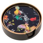 Coasters Circular Parrot Design - Set of 4