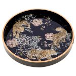 Circular Tray Set With Leopard Design - Image 3