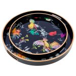 Circular Tray Set With Parrot Design