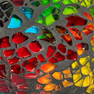 Rainbow mosaic glass texture