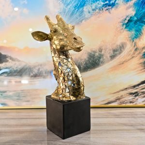 Gold Giraffe Bust in our Showroom